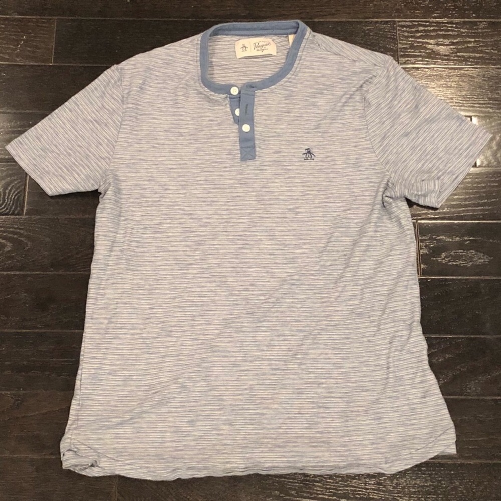 ORIGINAL PENGUIN Henley T-Shirt - Men’s Large